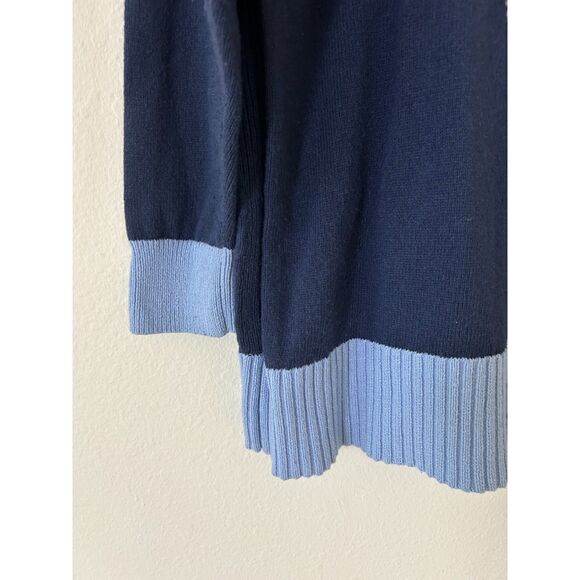 Maeve by Anthropologie Sweater Women’s L C’est Bon Graphic Tunic Blue‎ Preppy - Picture 8 of 12